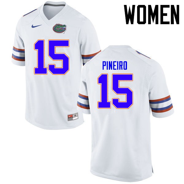 Florida Gators Women #15 Eddy Pineiro College Football Jerseys White